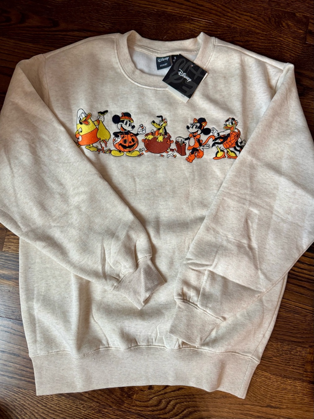 Disney Crewneck Sweatshirt with Embroidered Halloween Characters- Size XLarge